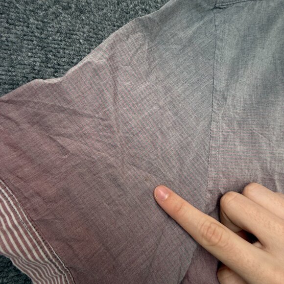 Calvin Klein Button Up Shirt Men Gray Red 2XL Classic Fit Fade Cotton Woven - Picture 11 of 14